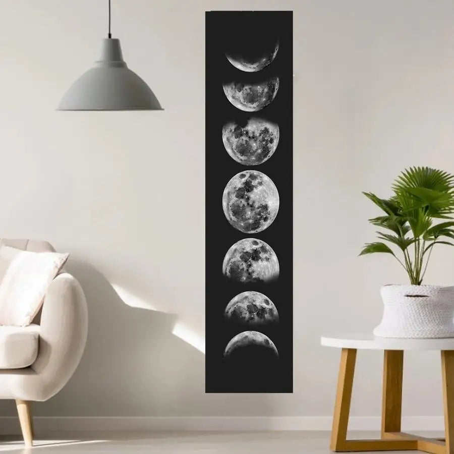 1PC Moon Phase Tapestry Flower Wall Hanging Cute Moon Bohemia Art Tapestries Bright Printing Pattern Small Size Room Decoration