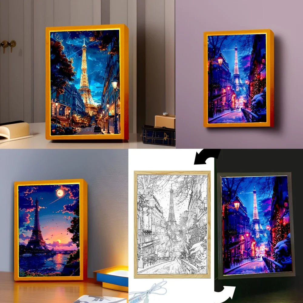 Paris Light Frame Lamp – LED Night Light Wall Art