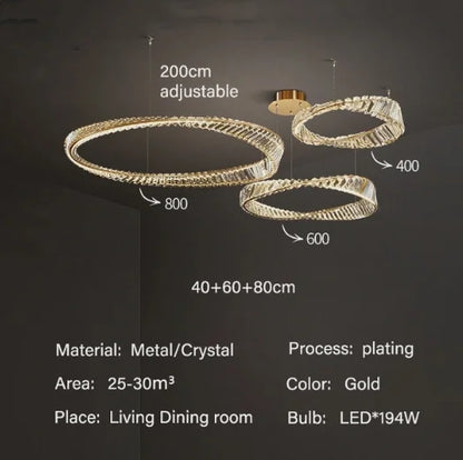 Luxury Spiral Chandelier – LED Crystal DNA Design