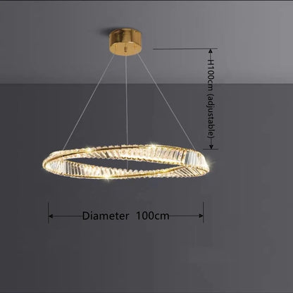 Luxury Spiral Chandelier – LED Crystal DNA Design