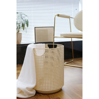 Nordic Storage Basket Metal Imitation Rattan Weaving Laundry Hamper Modern Storage Bin for Clothing Minimalist Bedroom Organizer