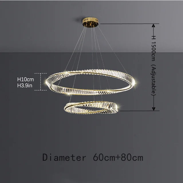 Luxury Spiral Chandelier – LED Crystal DNA Design