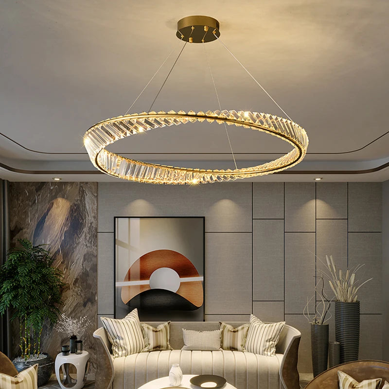 Luxury Spiral Chandelier – LED Crystal DNA Design