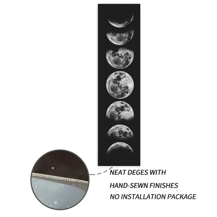 1PC Moon Phase Tapestry Flower Wall Hanging Cute Moon Bohemia Art Tapestries Bright Printing Pattern Small Size Room Decoration