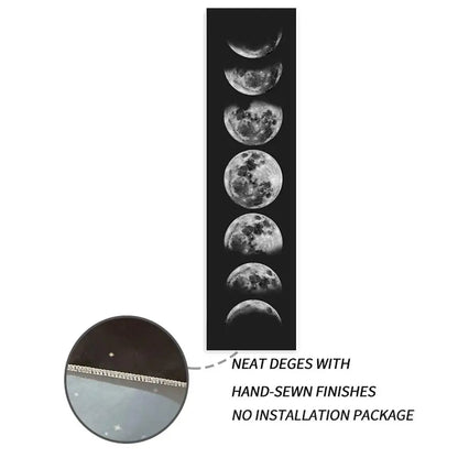 1PC Moon Phase Tapestry Flower Wall Hanging Cute Moon Bohemia Art Tapestries Bright Printing Pattern Small Size Room Decoration