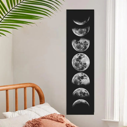 1PC Moon Phase Tapestry Flower Wall Hanging Cute Moon Bohemia Art Tapestries Bright Printing Pattern Small Size Room Decoration