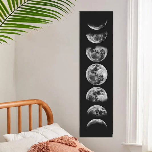 1PC Moon Phase Tapestry Flower Wall Hanging Cute Moon Bohemia Art Tapestries Bright Printing Pattern Small Size Room Decoration