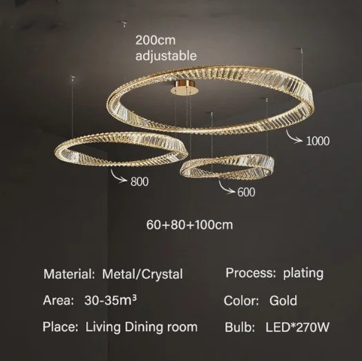 Luxury Spiral Chandelier – LED Crystal DNA Design