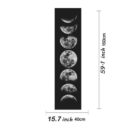 1PC Moon Phase Tapestry Flower Wall Hanging Cute Moon Bohemia Art Tapestries Bright Printing Pattern Small Size Room Decoration