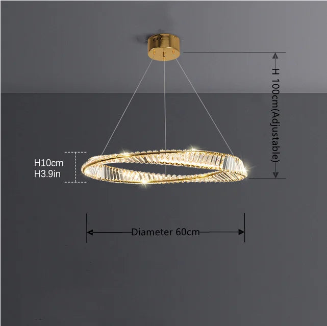 Luxury Spiral Chandelier – LED Crystal DNA Design