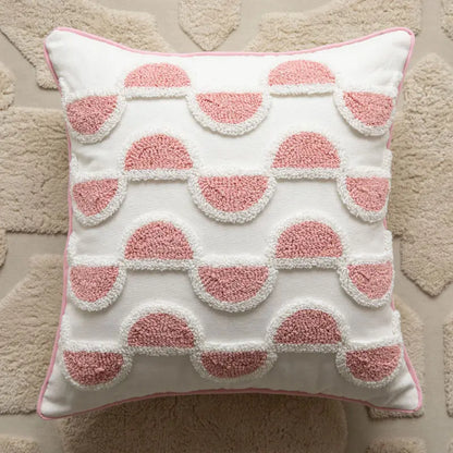 Pink Cotton Tufted Pillow Cover With Tassels Ins Sweet Decorative Pillowcase For Sofa Chic Boho Funda Cojin Cushion Cover