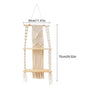 2 Tier Macrame Wall Hanging Floating Shelf Natural Cotton Rope Boho Home Decor Wooden Wall Shelf Candle Holder Floating Shelves