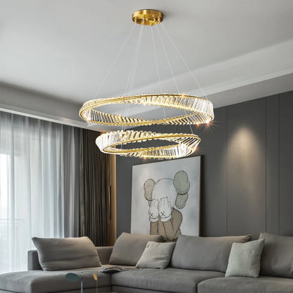 Luxury Spiral Chandelier – LED Crystal DNA Design