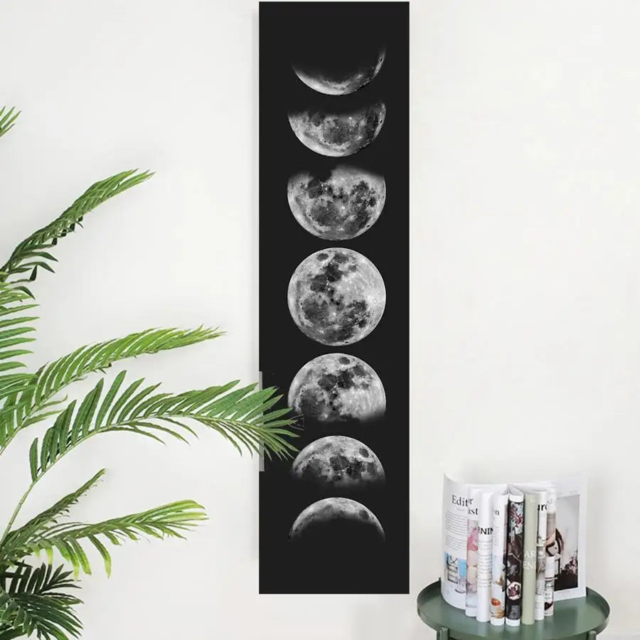 1PC Moon Phase Tapestry Flower Wall Hanging Cute Moon Bohemia Art Tapestries Bright Printing Pattern Small Size Room Decoration