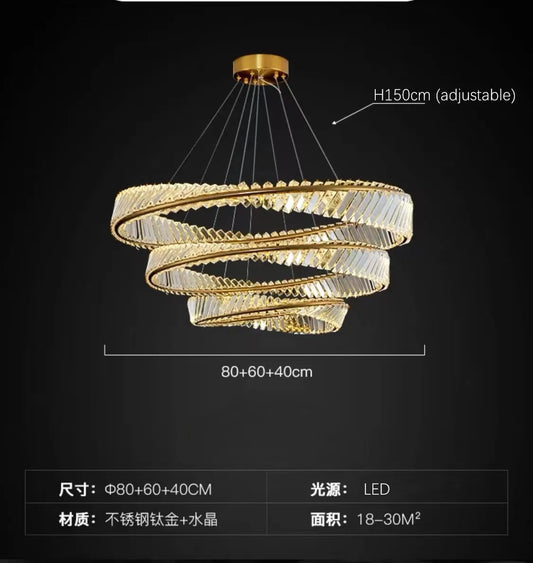 Luxury Spiral Chandelier – LED Crystal DNA Design