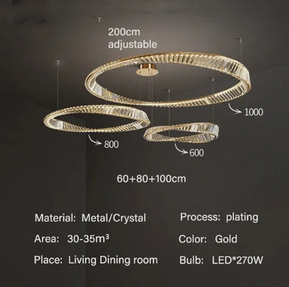 Luxury Spiral Chandelier – LED Crystal DNA Design